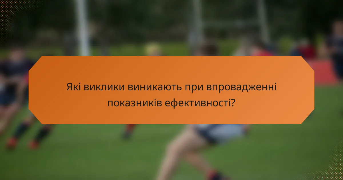 Які виклики виникають при впровадженні показників ефективності?